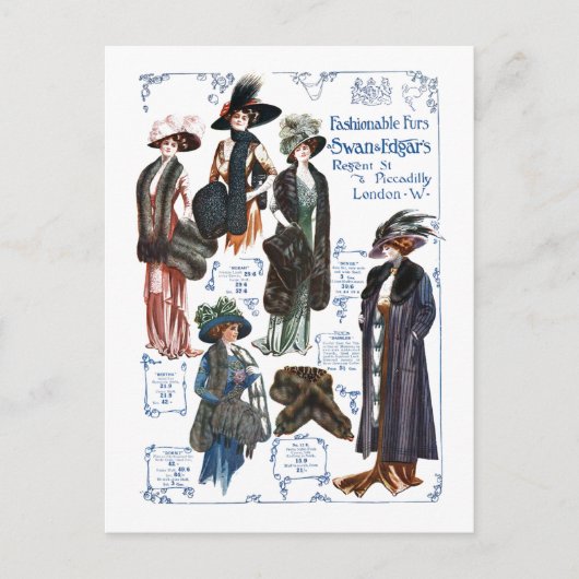 白鳥及びエドガーの流行の毛皮の#A ポストカード (正面)