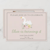 白鳥姫の誕生日の写真 招待状 (正面/裏面)