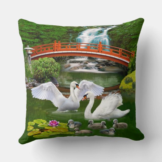 白鳥家族 クッション (裏面)