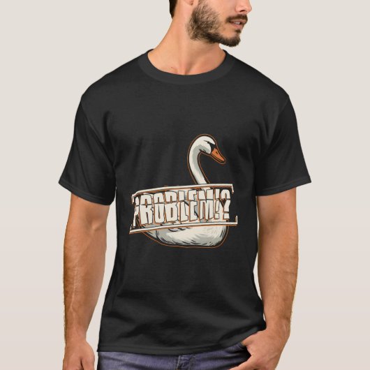 白鳥怒アイロニック引用文問題野生動物動物 Tシャツ (正面)
