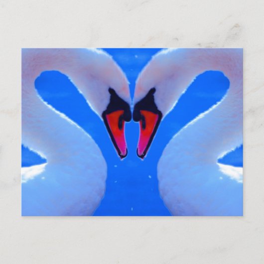 白鳥愛、ロマンチックなハート形の首 ポストカード (正面)