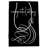 白鳥結婚おめでとう ミディアムペーパーバッグ (正面)