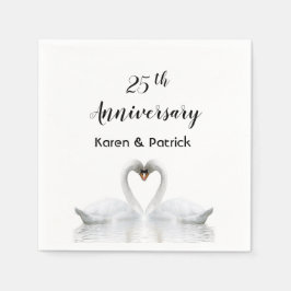 白鳥結婚は25周年を迎える スタンダードカクテルナプキン