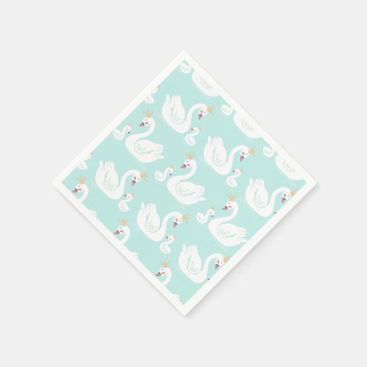 白鳥1歳の誕生日パーティー赤ちゃんシャワー スタンダードカクテルナプキン (角)