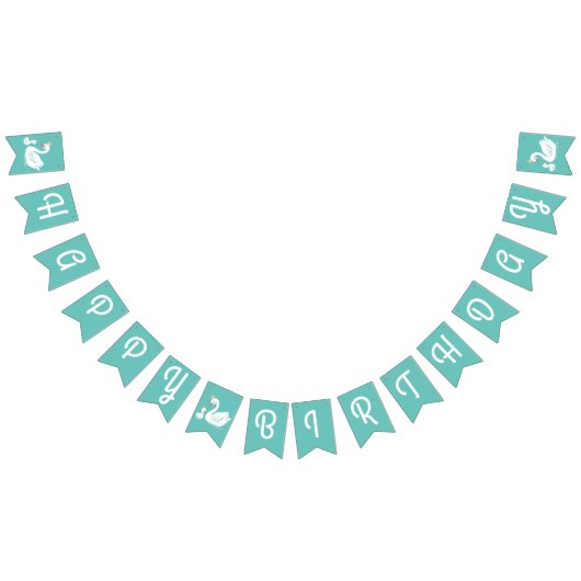 白鳥1歳の誕生日パーティー赤ちゃんシャワー バンティングフラッグ (全)