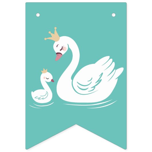 白鳥1歳の誕生日パーティー赤ちゃんシャワー バンティングフラッグ (第1の旗)