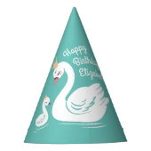 白鳥1歳の誕生日パーティー赤ちゃんシャワー パーティーハット (正面)