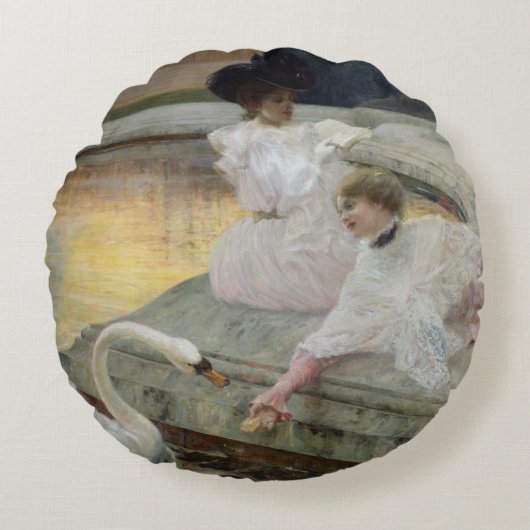 白鳥1900年 ラウンドクッション (正面)