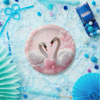 白鳥2羽 ペーパープレート