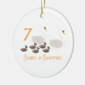 白鳥7羽が泳ぐ セラミックオーナメント (左)