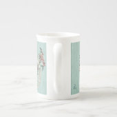 白鳥 – さくらんぼ花アクア ボーンチャイナマグカップ (裏面)