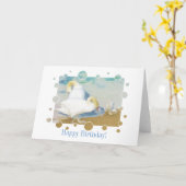 白鳥 カード (黄色い花)