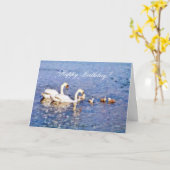 白鳥 カード (黄色い花)