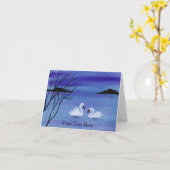 白鳥 カード (黄色い花)