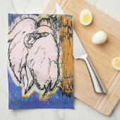 白鳥 キッチンタオル (四つ折り)