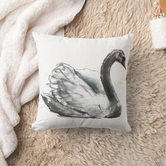 白鳥 クッション (ブランケット)