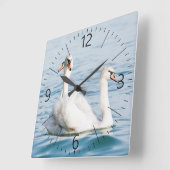 白鳥 スクエア壁時計 (傾斜)