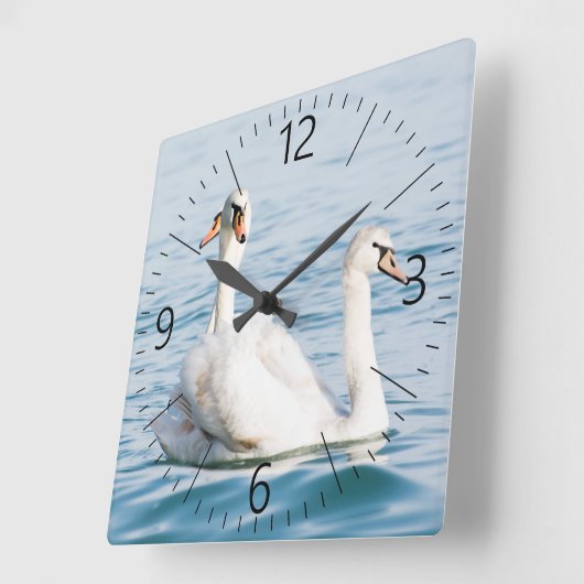 白鳥 スクエア壁時計 (傾斜)