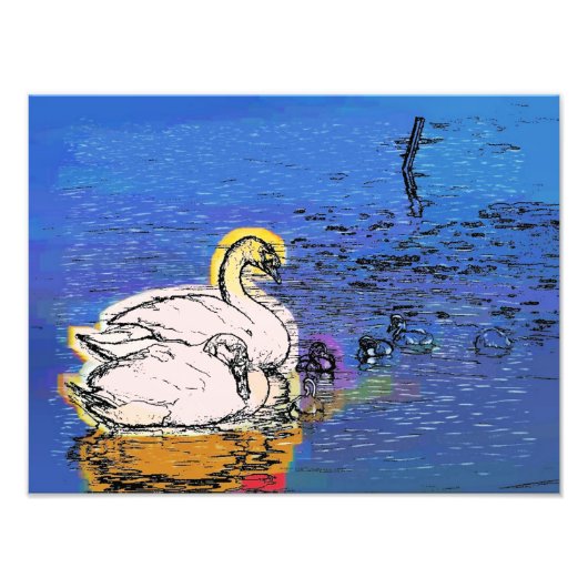 白鳥 フォトプリント            (正面)