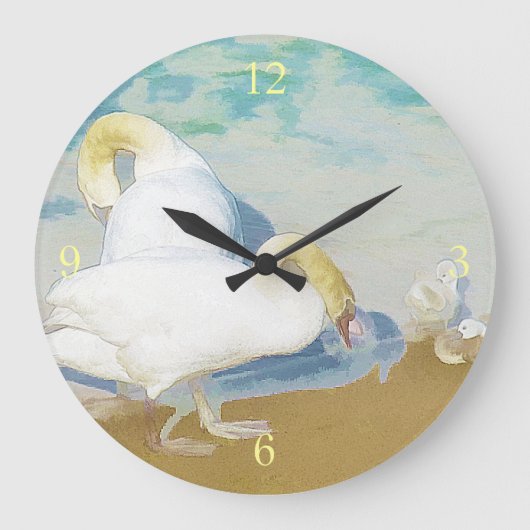 白鳥 ラージ壁時計 (正面)