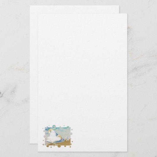 白鳥 便箋 (正面/裏面)