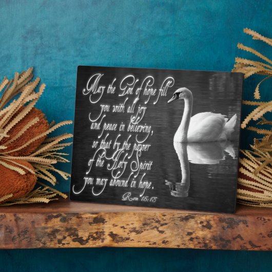 白鳥/希望の主があなたを満たすことを願う。 フォトプラーク (側面)