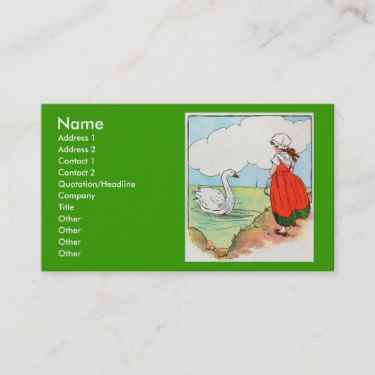 白鳥、海上の白鳥。 水泳、白鳥、水泳! 名刺 (正面)