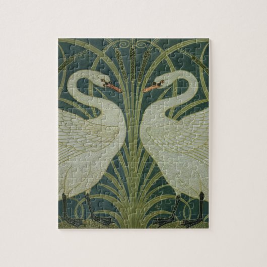 「白鳥、突進およびアイリス」壁紙のデザイン ジグソーパズル (縦)