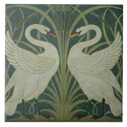 「白鳥、突進およびアイリス」壁紙のデザイン タイル (正面)