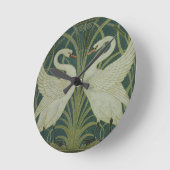 「白鳥、突進およびアイリス」壁紙のデザイン ラウンド壁時計 (傾斜)