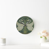 「白鳥、突進およびアイリス」壁紙のデザイン ラウンド壁時計 (ホーム)