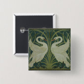 「白鳥、突進およびアイリス」壁紙のデザイン 缶バッジ (正面&裏面)