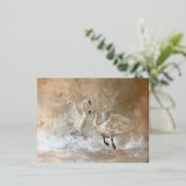 白鳥 - 箔押しポストカード 箔招待状ポストカード (立ち正面)