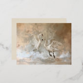 白鳥 - 箔押しポストカード 箔招待状ポストカード (正面/裏面)