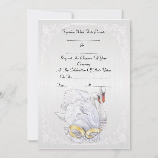 白鳥-結婚式招待状 招待状 (正面)