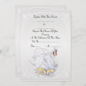 白鳥-結婚式招待状 招待状 (正面/裏面)