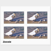 白鳥 長方形シール (シート)