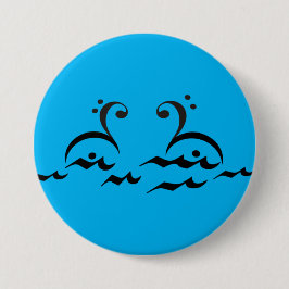 白鳥、音楽シンボル、ベースクレフ、 音符記号、フェルマタ、 缶バッジ