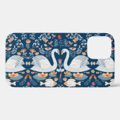 白鳥、魚、花、フォーク模様。 Case-Mate iPhoneケース (裏面 (横))