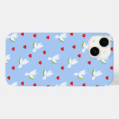 白鳩とオリーブの枝と赤いハート Case-Mate iPhoneケース (裏面 (横))