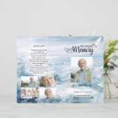 白鳩と空の葬儀プログラムテンプレート (スタンド正面)