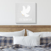 白鳩の鳥が灰色 キャンバスプリント (インサイチュ (寝室))