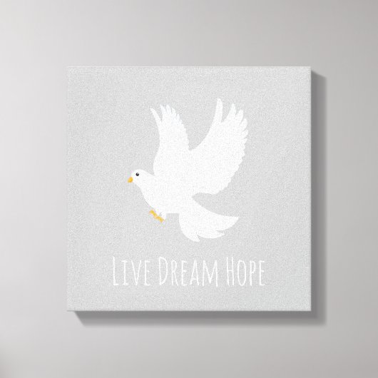 白鳩の鳥が灰色 キャンバスプリント (正面)