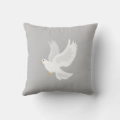白鳩の鳥が灰色 クッション (裏面)