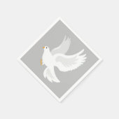 白鳩の鳥が灰色 スタンダードカクテルナプキン (角)