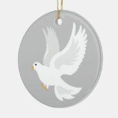 白鳩の鳥が灰色 セラミックオーナメント (左)