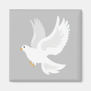 白鳩の鳥が灰色 マグネット