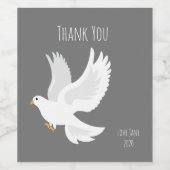 白鳩の鳥が灰色 ワインラベル (シングルラベル)