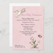 白鳩ピンクフラワー聖餐式 招待状 (正面/裏面)