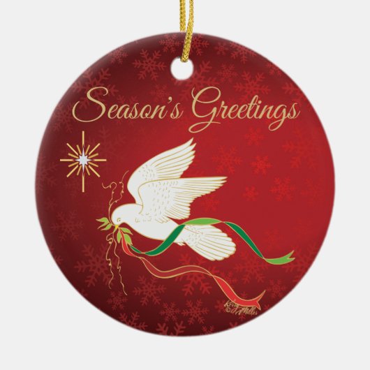 白鳩 セラミックオーナメント (正面)